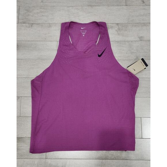 Nike Aeroswift Dri-Fit ADV Running Singlet Purple FN4231-518 Mens Size XXL NEW - Picture 1 of 6